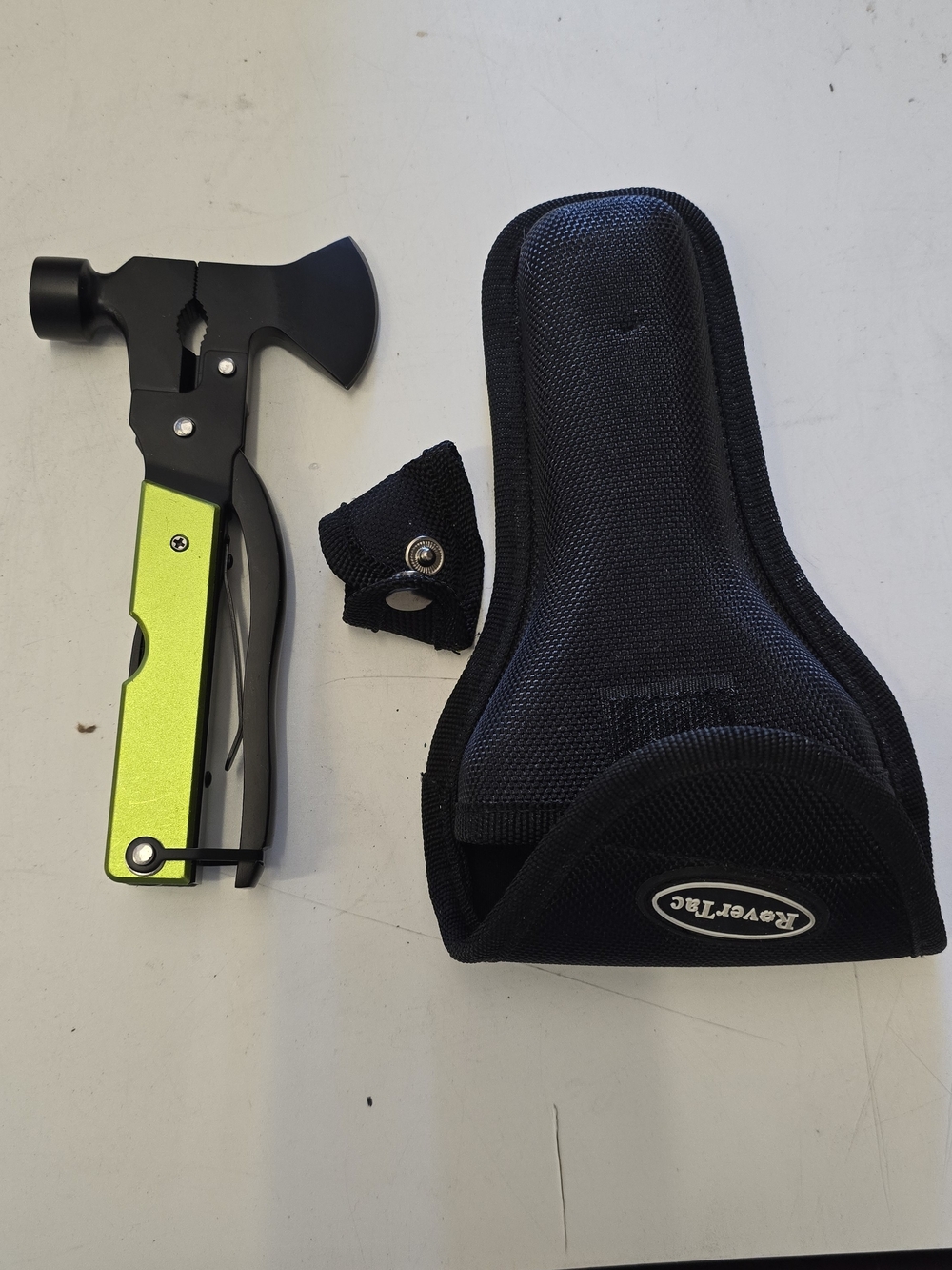 RoverTac Multi-Tool Survival Hatchet with Green Handle
